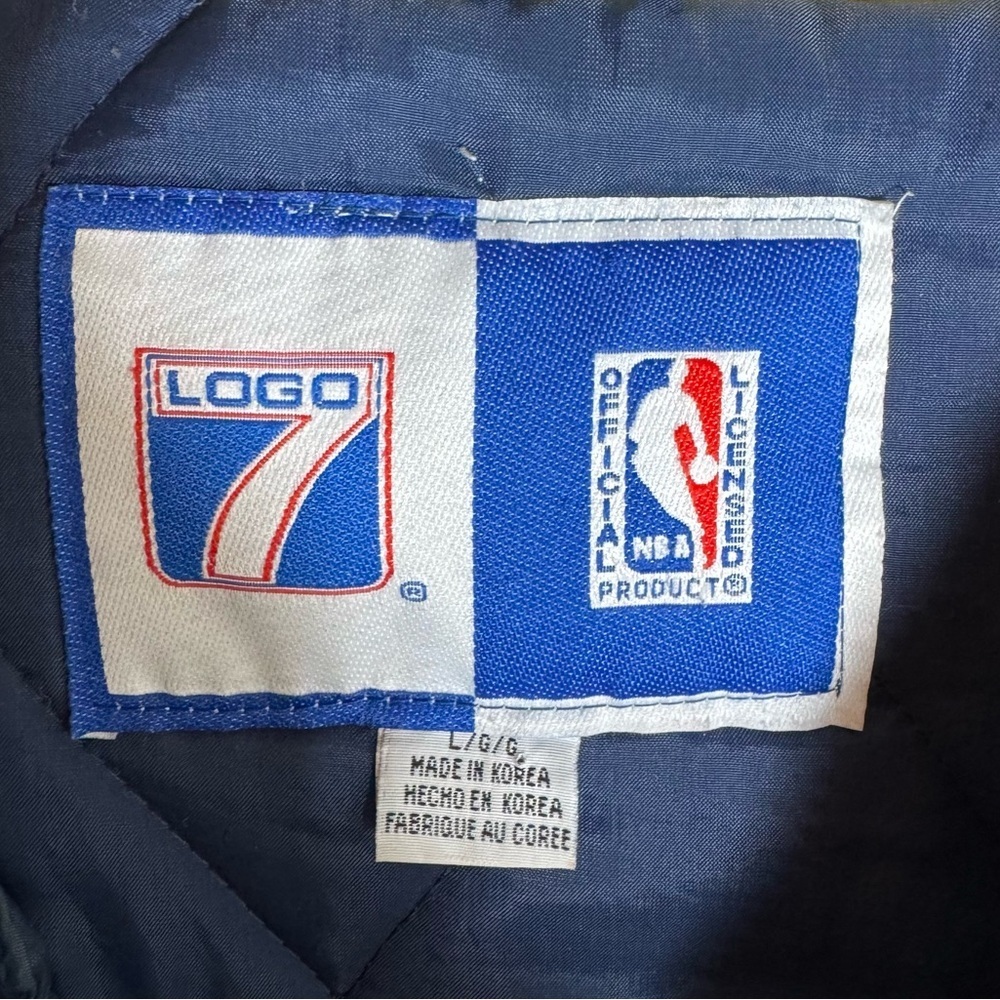 Vintage 90's Logo 7  Indiana Pacers Full Zip Puffer Jacket Size L NBA Reggie - Picture 4 of 11